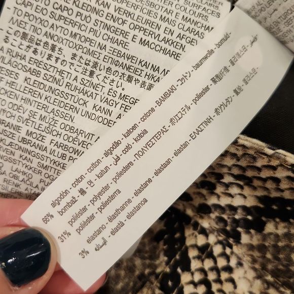 Snakeskin print high rise skinny Zara pants size 12, new with tags! - Picture 5 of 12